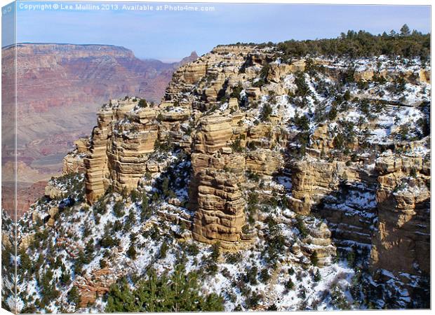 Snowy ledges Canvas Print by Lee Mullins