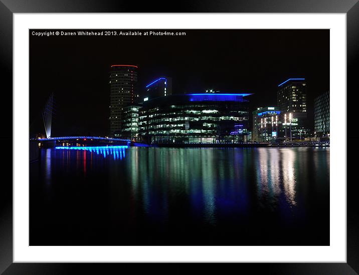 Quayside Lights Framed Mounted Print by Darren Whitehead