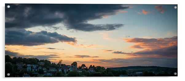 Cloud break over the hillside homes Acrylic by Ian Johnston  LRPS