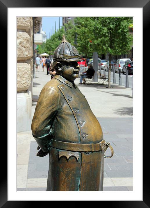 Hungarian Policeman Statue Framed Mounted Print by Dan Davidson