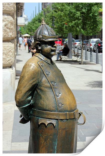 Hungarian Policeman Statue Print by Dan Davidson