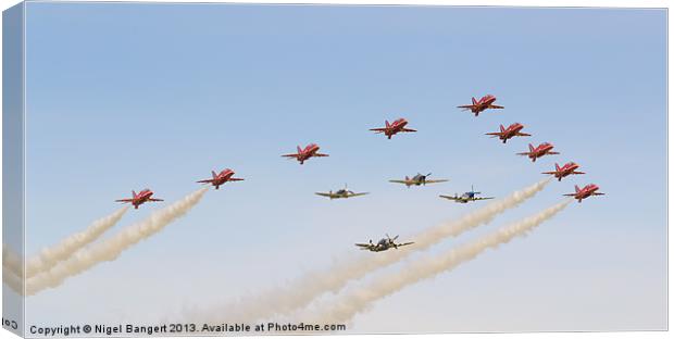 The Red Arrows with Eagle Squadron Canvas Print by Nigel Bangert