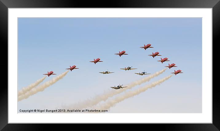 The Red Arrows with Eagle Squadron Framed Mounted Print by Nigel Bangert