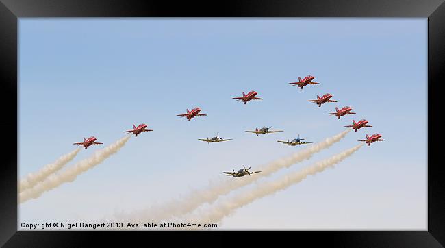 The Red Arrows with Eagle Squadron Framed Print by Nigel Bangert