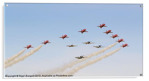 The Red Arrows with Eagle Squadron Acrylic by Nigel Bangert