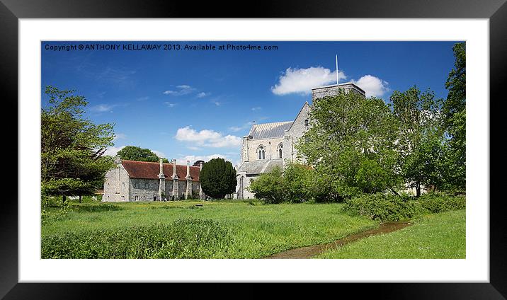 ST CROSS CHURCH WINCHESTER Framed Mounted Print by Anthony Kellaway