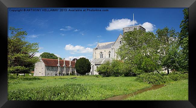 ST CROSS CHURCH WINCHESTER Framed Print by Anthony Kellaway