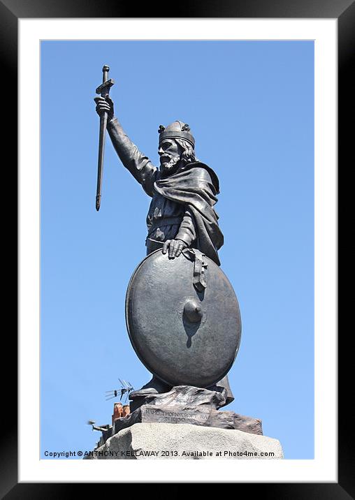 KING ALFRED THE GREAT STATUE Framed Mounted Print by Anthony Kellaway