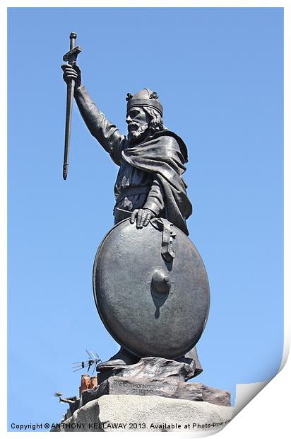 KING ALFRED THE GREAT STATUE Print by Anthony Kellaway