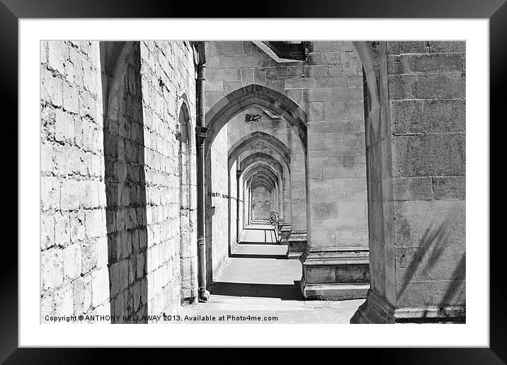 Curles Passage  Winchester Cathedral Framed Mounted Print by Anthony Kellaway