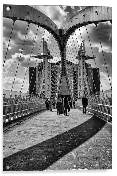 Salford Bridge Acrylic by Elaine Whitby