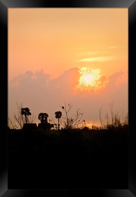 Pondicherry Sunrise Framed Print by Arfabita  