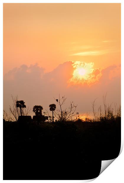 Pondicherry Sunrise Print by Arfabita  