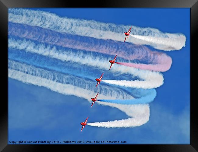 Smokin !! - The Red Arrows - Duxford 26.05.2013 Framed Print by Colin Williams Photography