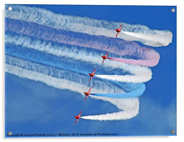 Smokin !! - The Red Arrows - Duxford 26.05.2013 Acrylic by Colin Williams Photography