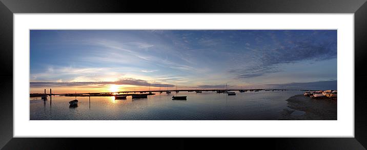 Brancaster Staithe Harbour panorama Framed Mounted Print by Gary Pearson
