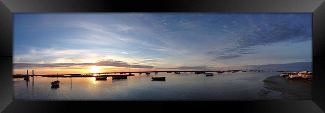 Brancaster Staithe Harbour panorama Framed Print by Gary Pearson