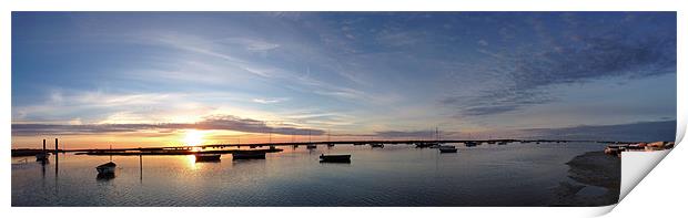 Brancaster Staithe Harbour panorama Print by Gary Pearson