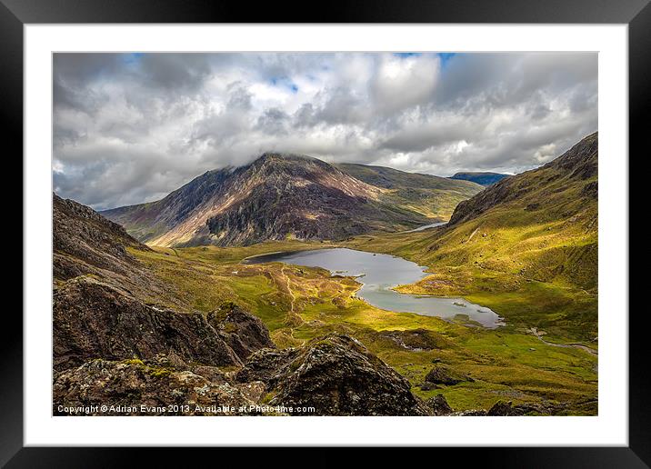 Idwal Lake Framed Mounted Print by Adrian Evans