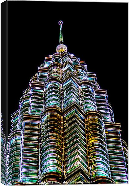 Petronas Tower Kuala Lumpur  Canvas Print by Adrian Evans