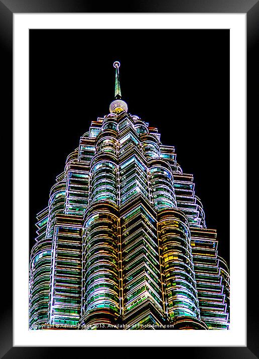 Petronas Tower Kuala Lumpur  Framed Mounted Print by Adrian Evans