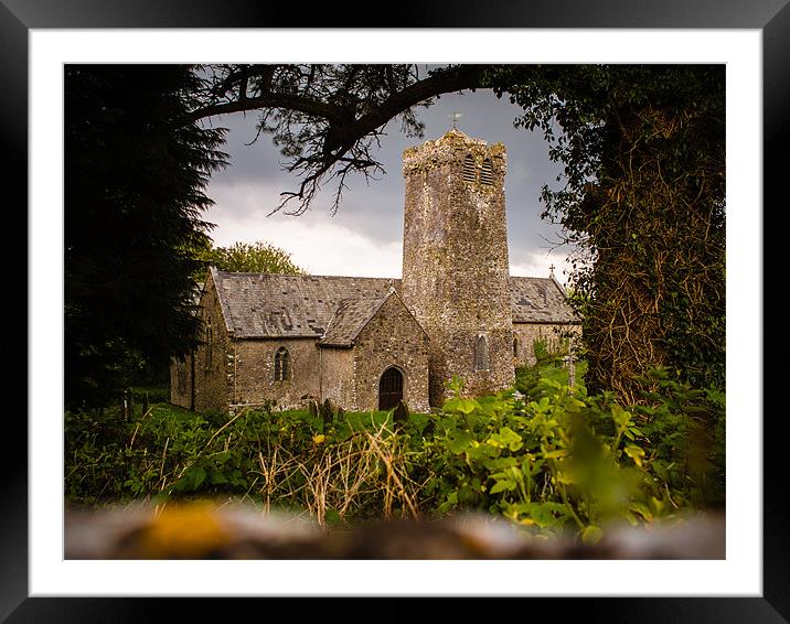 St Michaels Church, Castlemartin, Pembrokeshire, W Framed Mounted Print by Mark Llewellyn