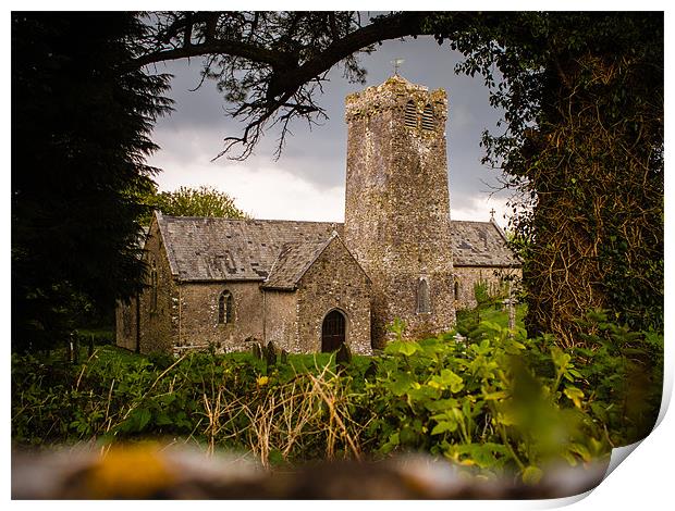St Michaels Church, Castlemartin, Pembrokeshire, W Print by Mark Llewellyn
