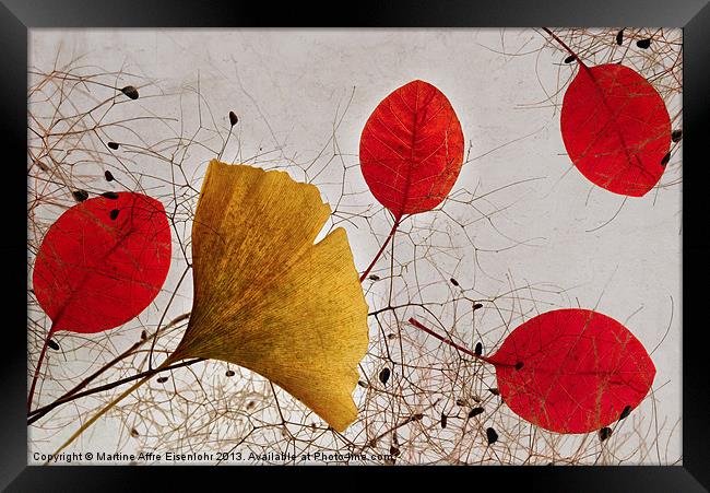 Falling leaves Framed Print by Martine Affre Eisenlohr