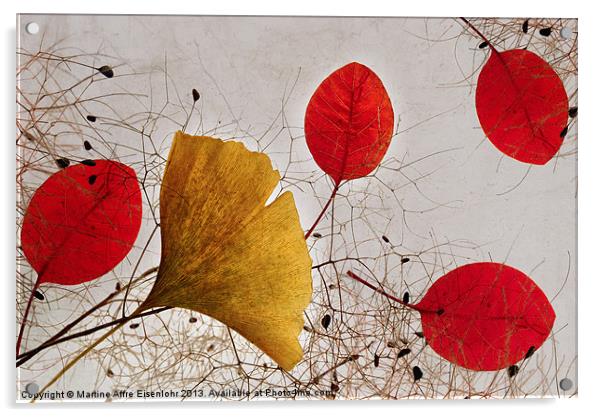 Falling leaves Acrylic by Martine Affre Eisenlohr