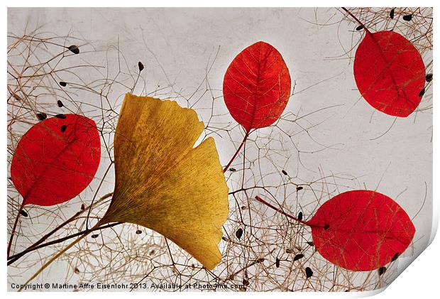 Falling leaves Print by Martine Affre Eisenlohr