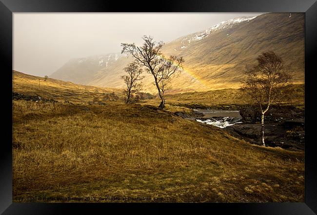 Scottish Highlands Rainbow Framed Print by R K Photography
