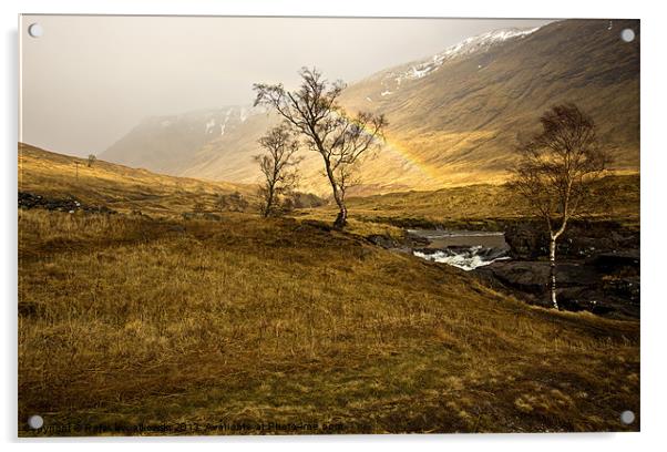 Scottish Highlands Rainbow Acrylic by R K Photography