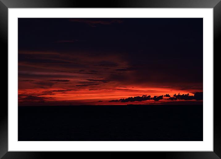 Maldivian Red Sunset Framed Mounted Print by Jon Bryant