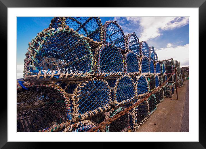 Lobster pots Framed Mounted Print by Ben Monaghan