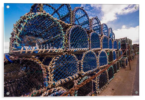 Lobster pots Acrylic by Ben Monaghan
