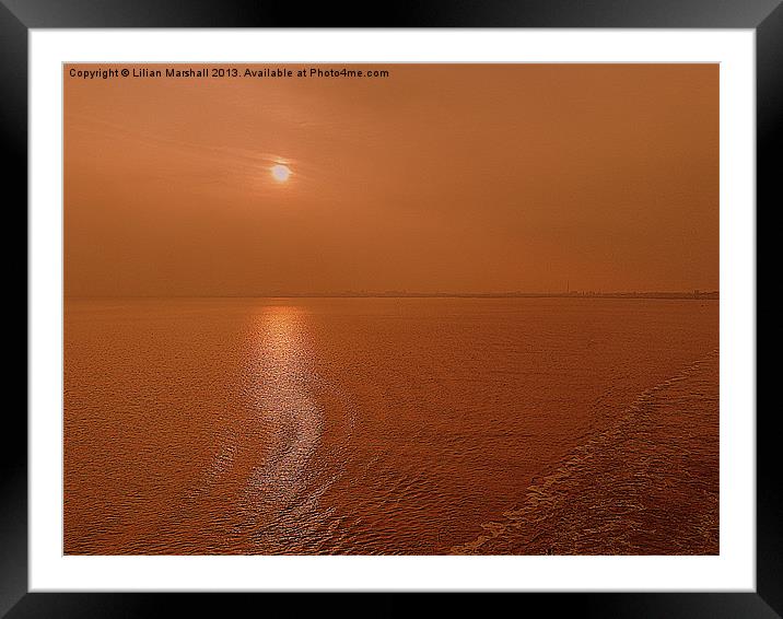 Sunset on the Humber estuary Framed Mounted Print by Lilian Marshall