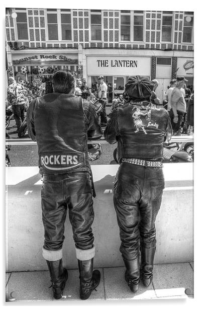 Bikers in Leather Acrylic by Thanet Photos