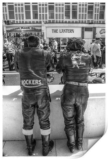 Bikers in Leather Print by Thanet Photos