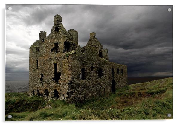 Dunskey castle Acrylic by Thanet Photos