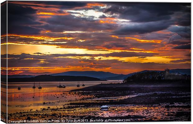 Sunset at Fairlie on the Clyde Canvas Print by Tylie Duff Photo Art