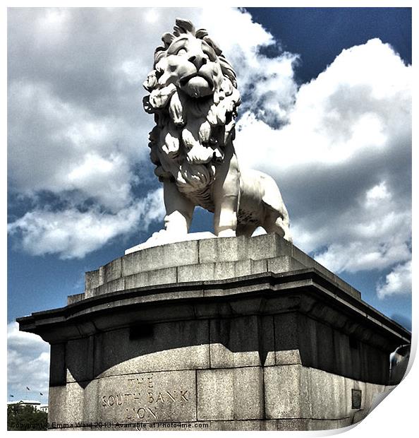 The South Bank Lion 1 Print by Emma Ward