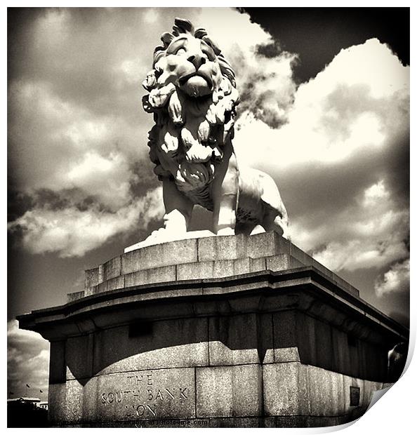 The South Bank Lion 2 Print by Emma Ward