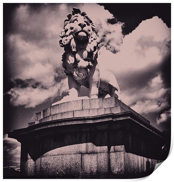 The South Bank Lion 3 Print by Emma Ward