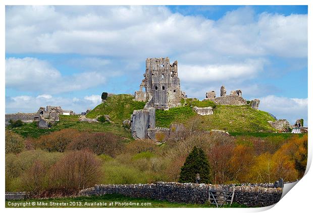 Corfe Castle Print by Mike Streeter