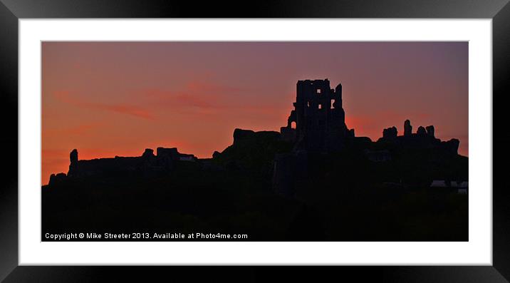 Sunset at Corfe Framed Mounted Print by Mike Streeter