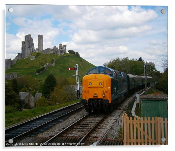 Deltic at Corfe Acrylic by Mike Streeter
