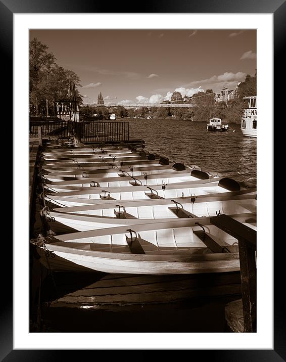 Rowing Boats, River Dee, Chester, England, UK Framed Mounted Print by Mark Llewellyn