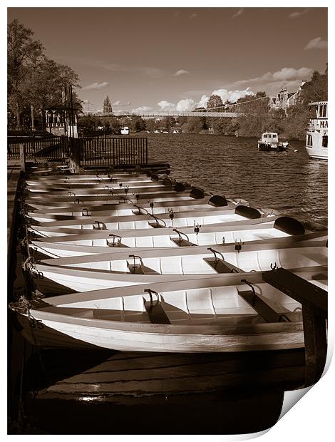 Rowing Boats, River Dee, Chester, England, UK Print by Mark Llewellyn