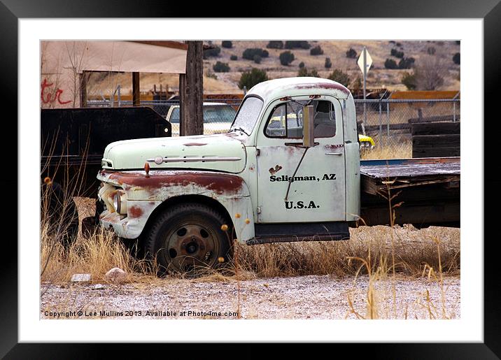 1950 Ford F-G Flatbed Framed Mounted Print by Lee Mullins
