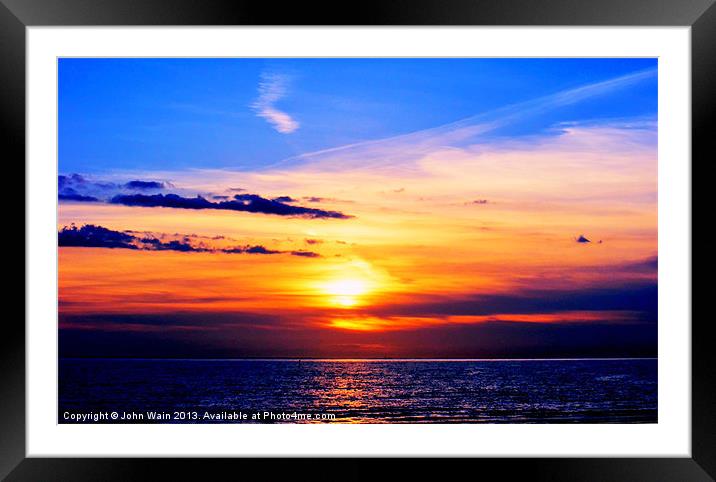 Sunset in the Bay Framed Mounted Print by John Wain